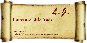 Lorencz János névjegykártya