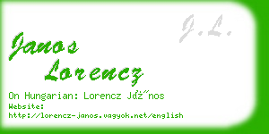 janos lorencz business card